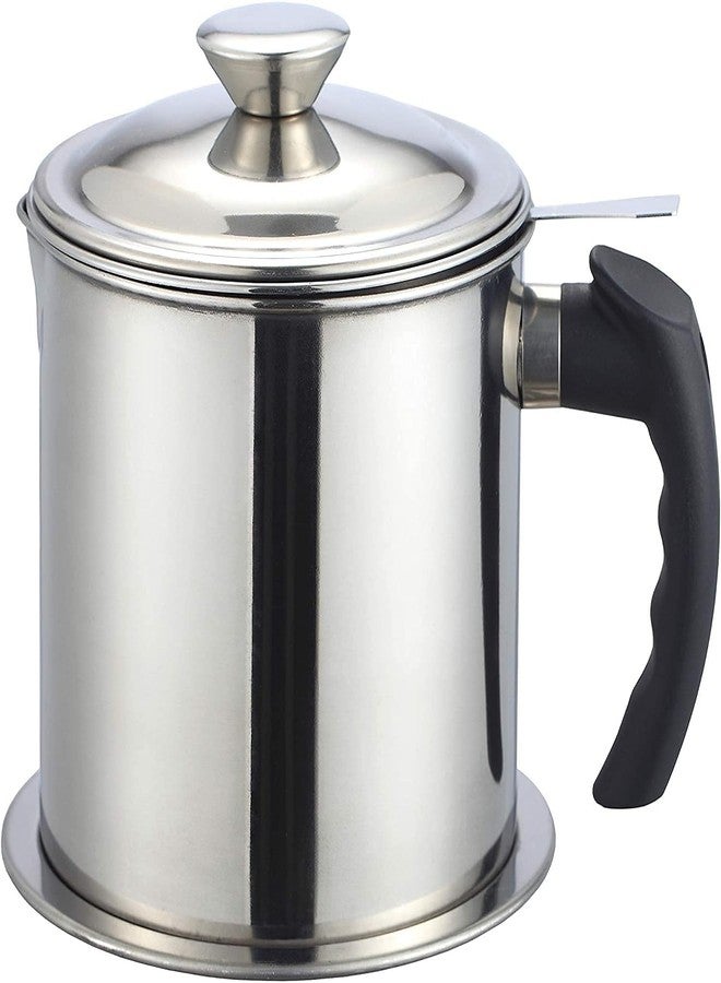 Narah ventures Cooking Oil Container with Strainer Stainless Steel Oil Strainer Pot Oil Filter Pot Frying Container with Removable Filter Anti-Scalding Handheld - Image 1